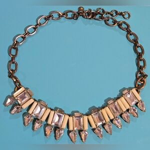J.Crew Statement Necklace | Art Deco Crystal & Cream‎ Stone Collar